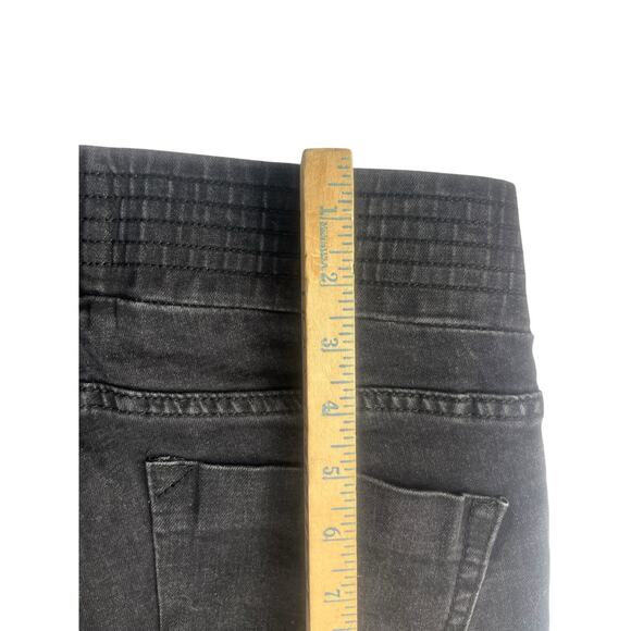 Turquoise Haven Faded Black Womens M Wide Leg Flare Stretch Wide Waistband Retro - Picture 6 of 8